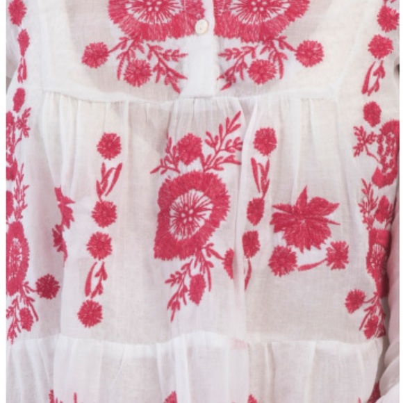 PQ Swim Embroidered Black White Sheer Cover Up Mini Dress XS/S NWT - Picture 4 of 7